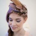 rose gold pheasant feather headdress for the races