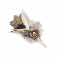 silver and gold feather button hole