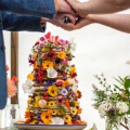 edible flowers wedding cake