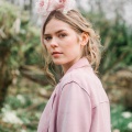 'bleujen' Blush pink cocktail hat