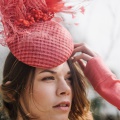 'coralie' statement coral cocktail hat Holly Young