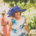 blue mother of the bride hat