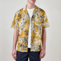 Mustard yellow mens floral shirt