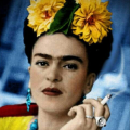 Frida Kahlo yellow flowers