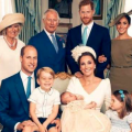 the royal family at he christening of prince Louis