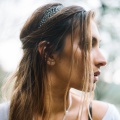 spotty feather hair band