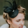 classic black wedding fascinator