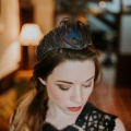 black swan peacock feather tiara