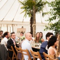 Palm Tree styling in a marquee wedding