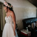 pink peony bridal flower crown