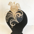 golden feather Art Deco pill box hat