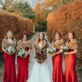 red bridesmaids