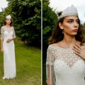 ivory feather boho bridal headdress