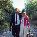 blue feather wedding headdress