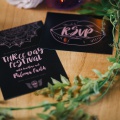 black and pink wedding invitations