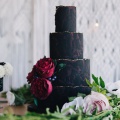 black wedding cake