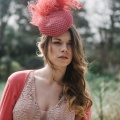 coral wedding ascot hat