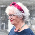 ruby red silk turban head band