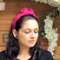 ruby red silk turban head band