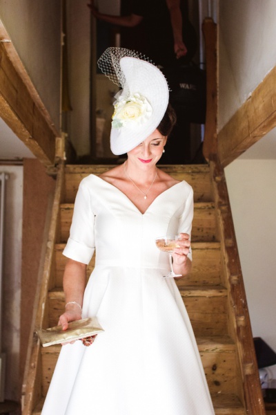 Annie in her vintage inspired wedding dress