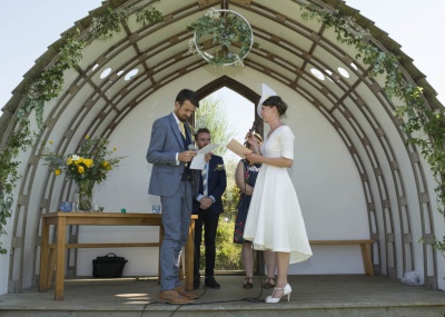 saying their vows at mount pleasant eco park