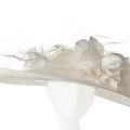 large ivory hat for races