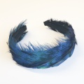 Wide version blue feather hair band