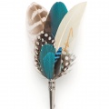 macaw feather lapel hat pin