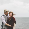 boho cornwall clifftop elopement wedding