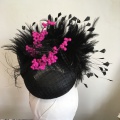 black and pink berry ascot hat
