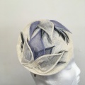 ivory and blue petal wedding hat