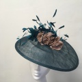 teal green disk hat