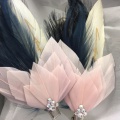 pink and navy bridesmaids hair clips