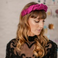 pink silk padded headband