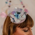 lilac sequin fascinator