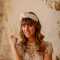 silk and tule spot ivory headband