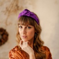 silk purple knotted headband