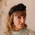 black silk knotted headband