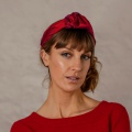 red silk knotted headband