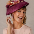peach & wine wedding hat holly young