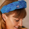 turquoise velvet braided headband