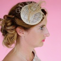 gold neutral wedding fascinator