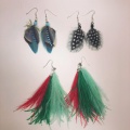 statement feather earrings