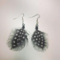 guinea fowl feather earrings