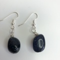 navy glistening stone earrings