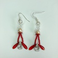 bespoke red crystal earrings