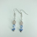 bespoke blue and rose quartz earrings