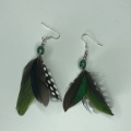 green feather earrings holly young