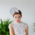 silver and blush occasion hat