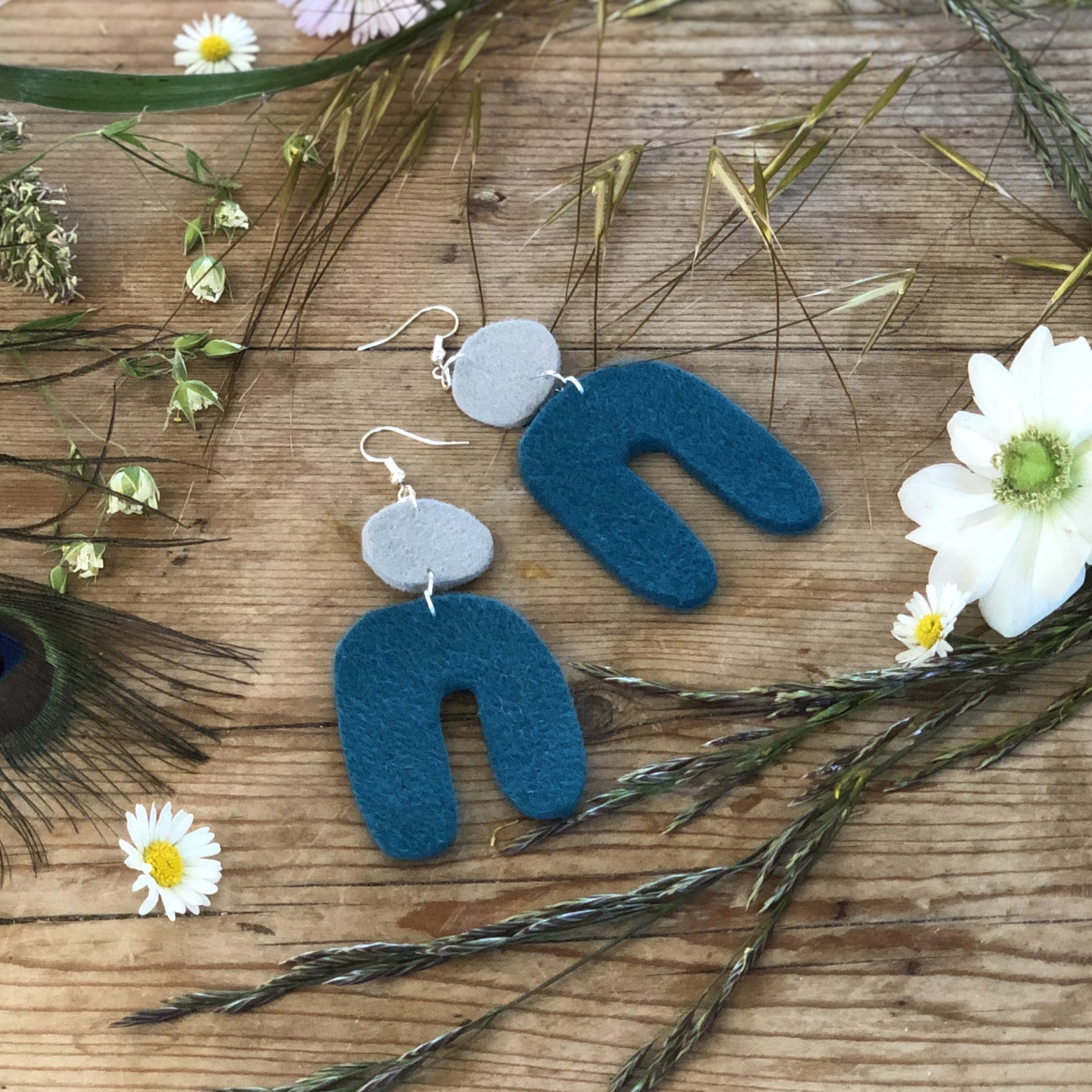'Matty' abstract felt earrings